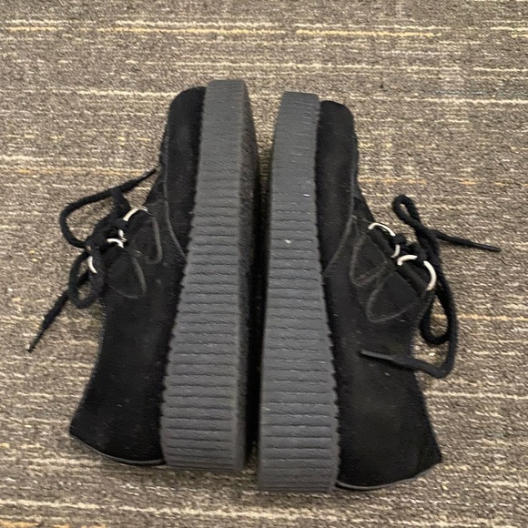 Black Suede Platform Shoes Creepers Women’s Size 5 Punk Gothic - Picture 6 of 7